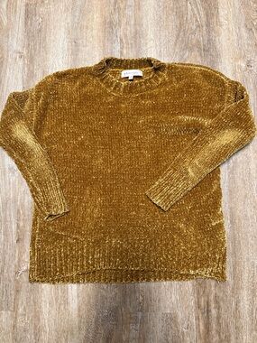 Philosophy Gold Crew Neck Sweater Plush Chenille